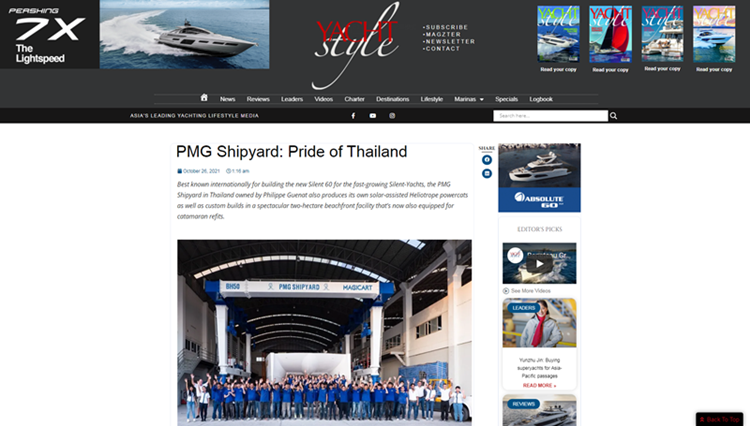 Asia's Leading Yachting Lifestyle Media Published the Cooperation Between PMG Shipyard and Magicart
